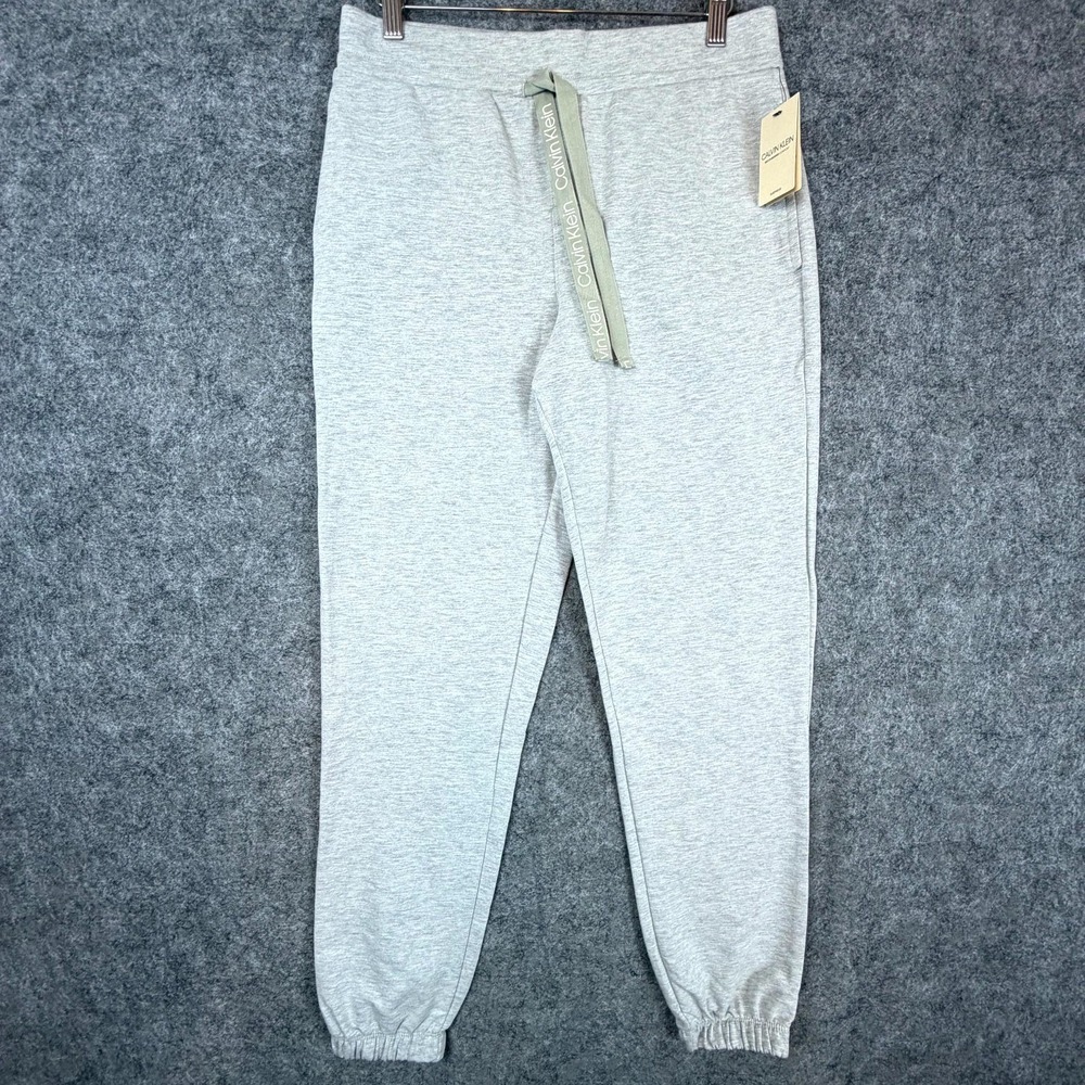 Calvin Klein Joggers Pants‎ Womens S Heather Gray Drawstring Recycled Sleepwear